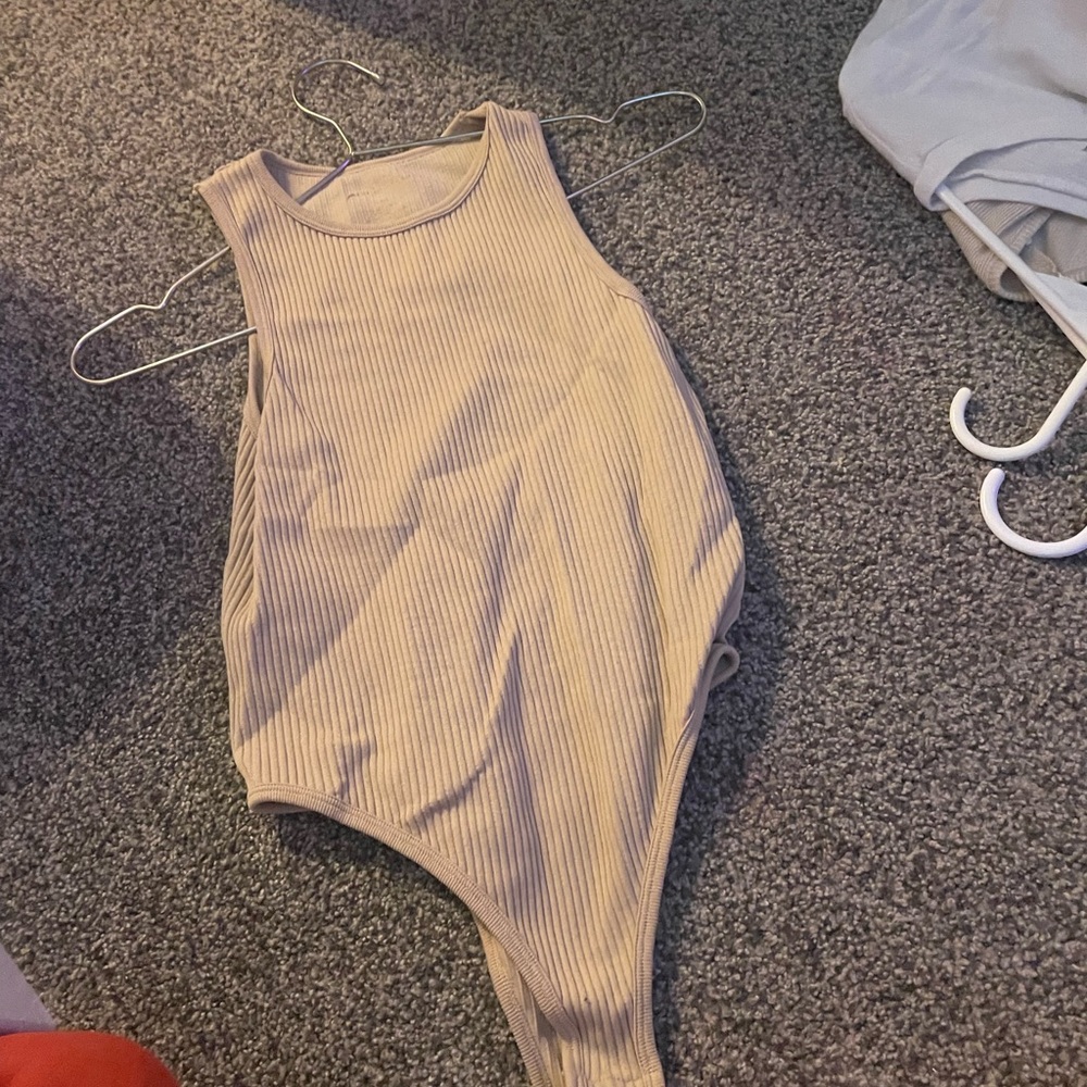 Ribbed Tan Bodysuit